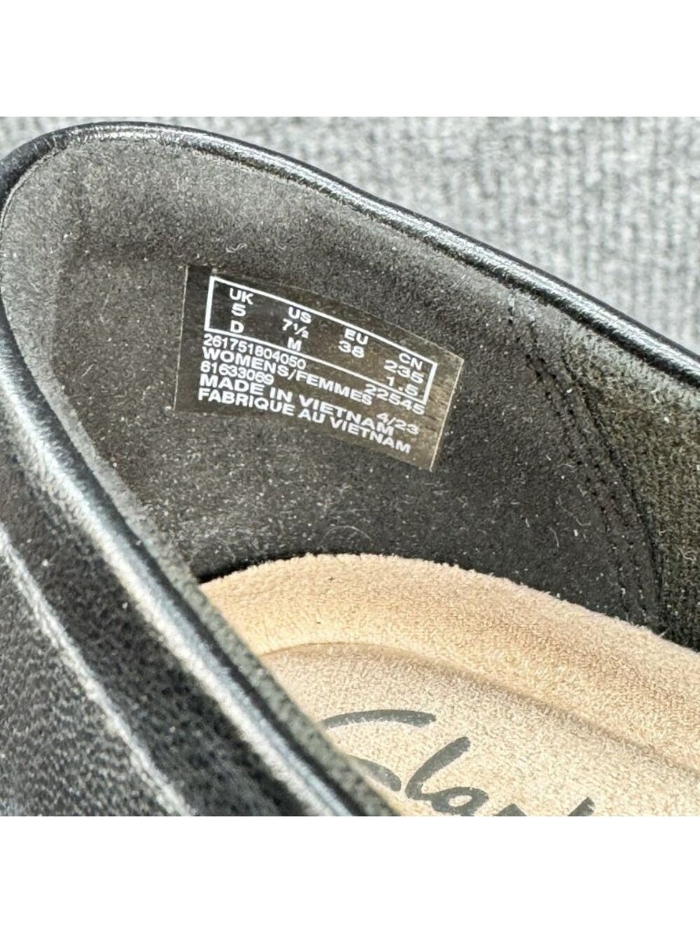 Clarks Juliet Shine Shoes Women’s 7.5 Black Leather Slip On Loafers Dress Career - Picture 8 of 10